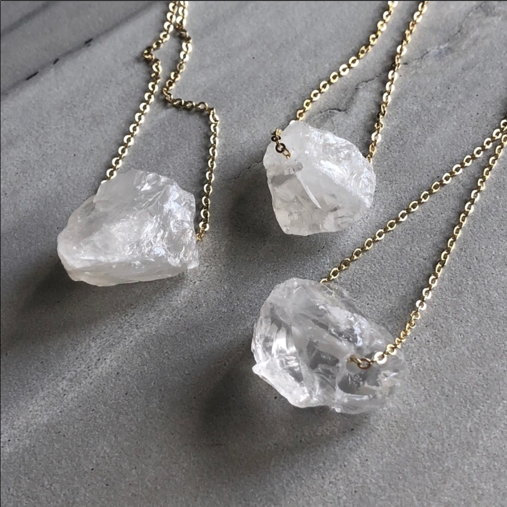 Handmade Raw Crystal 14k Gold, Boho Necklace